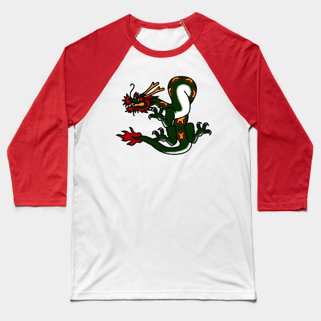 Green Dragon Baseball T-Shirt by kmtnewsman